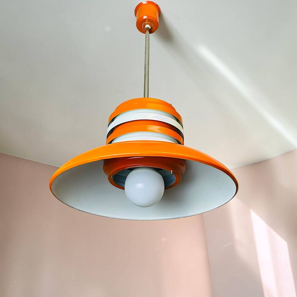 Large orange Space Age dining light