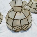 Set of 4 lampshade suspensions in mother-of-pearl