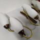 Lot de 3 applique mural tulipe opaline blanche laiton