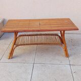 Vintage rattan coffee table