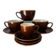 4 cups 5 saucers brown bistro style Villeroy and Boch
