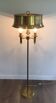Brass floor lamp with a brass shade. Attributed to Maison Charles