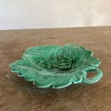 Vine leaf dish in Sarreguemines slip