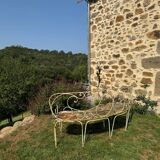 Banc demi-lune fer forgé