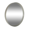 Miroir blanc rond moderne du milieu du siècle, années 1960