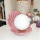 Ceramic shell lamp and opaline bead, saint-jacques, france, 1980