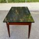 Vintage Scandinavian desk 1950 black top school style mid-century