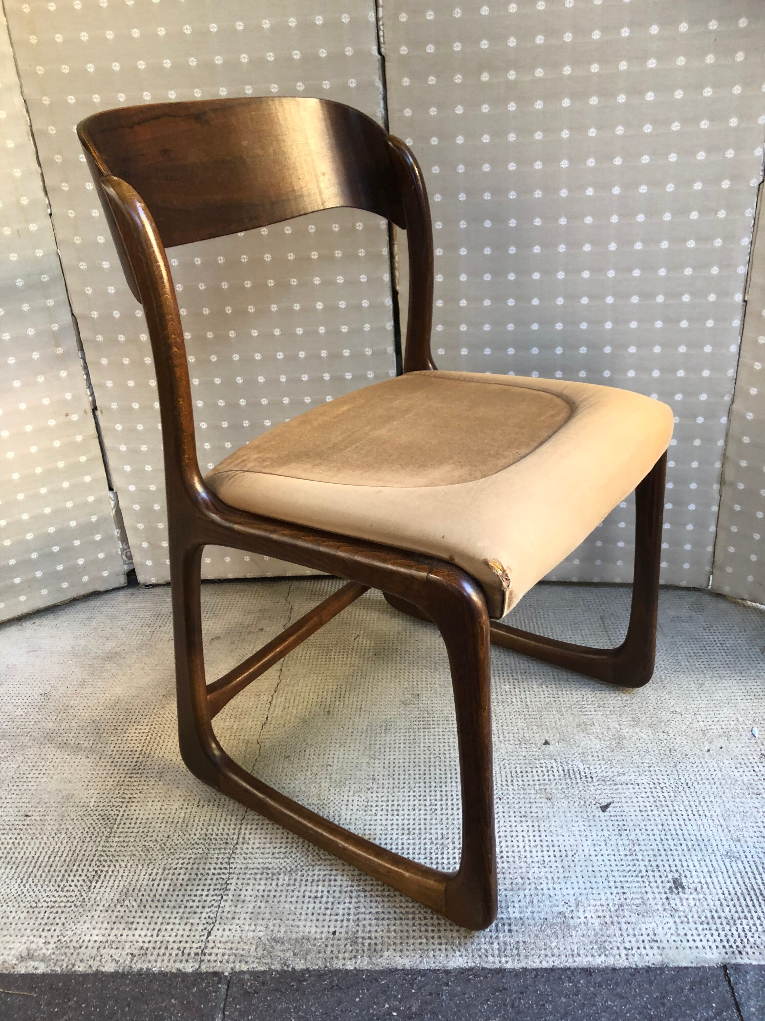 Original Baumann "Sled" series of 4 chairs