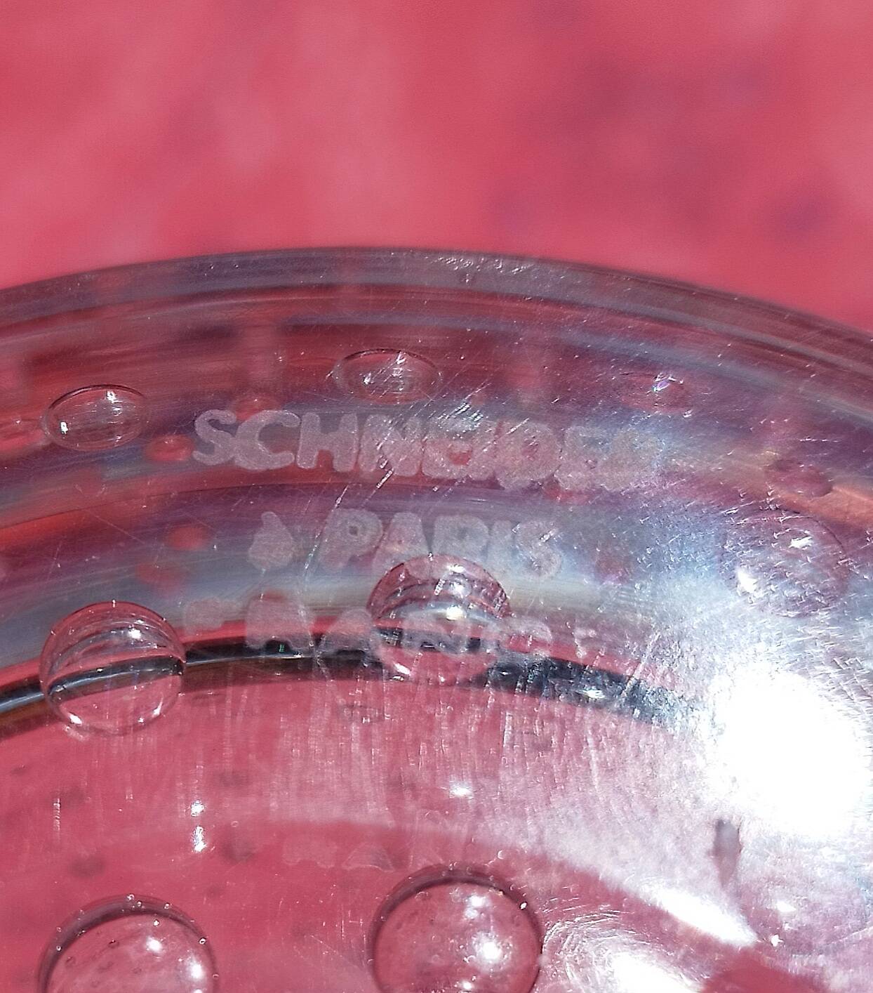 Ice bucket, thick bubbled glass, Schneider Paris