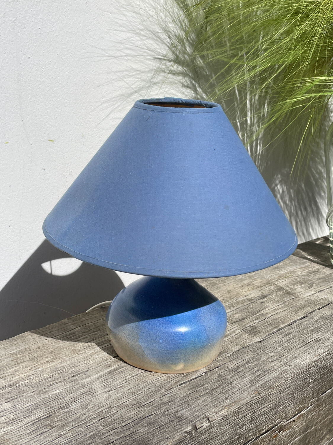 Vintage blue ceramic lamp