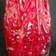 Mouth-blown rock crystal vase, red, Glassworks Ingrid, Germany