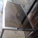 Vintage table chrome legs and smoked glass top