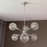 Sputnik chandelier with 6 globes. 1970. Space Age.