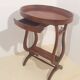 Vintage French Side Table with Lyre-Shaped Legs and Oval Tray Top
