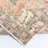 Tapis floral orange vintage, 340x85cm