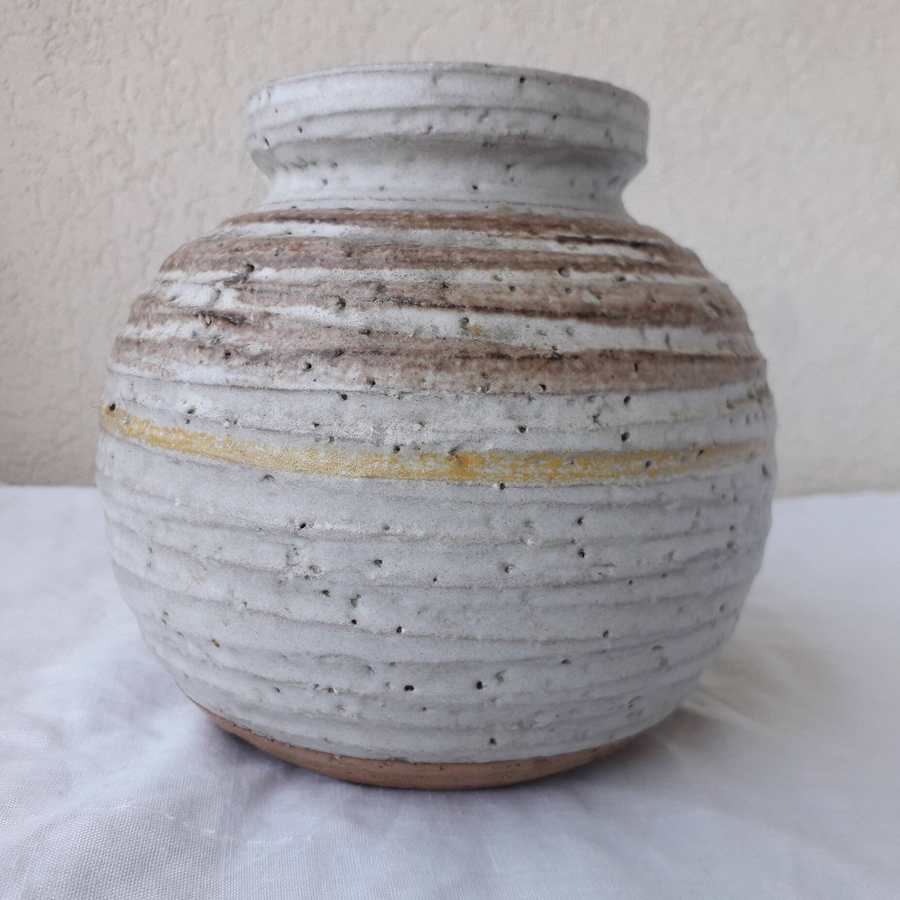 Vase boule en grès