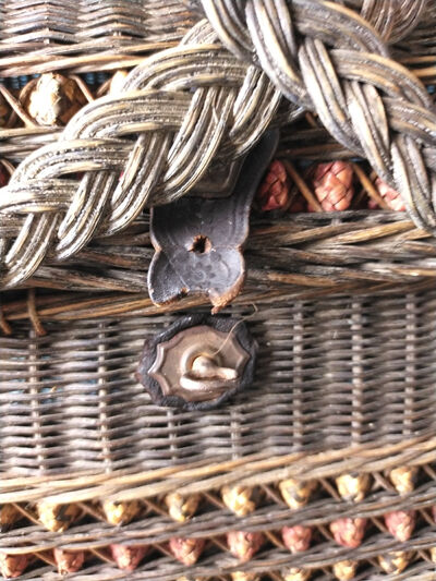 Braided wicker shopping basket