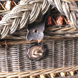 Braided wicker shopping basket