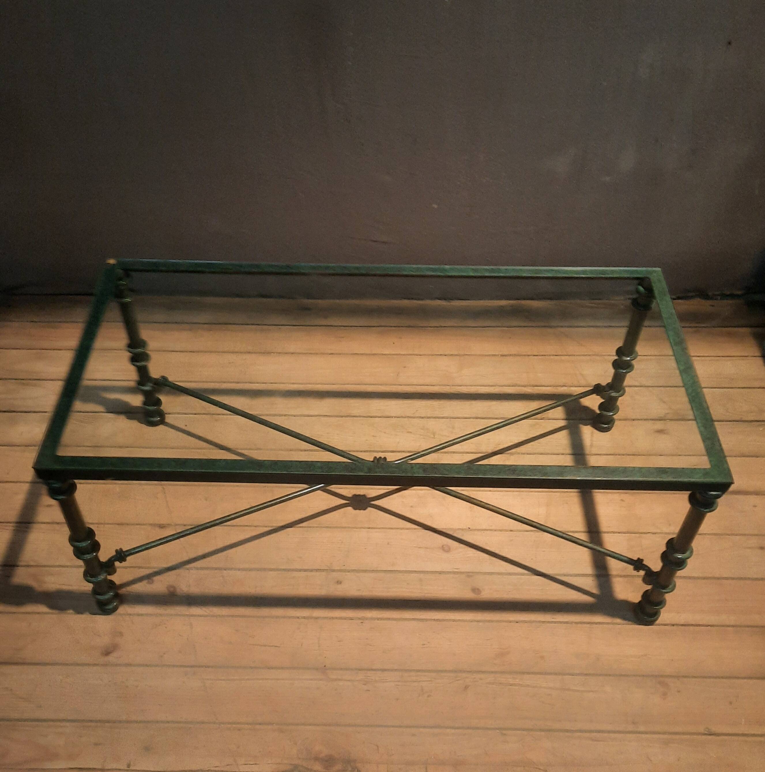 Table basse  rectangulaire  metal et verre