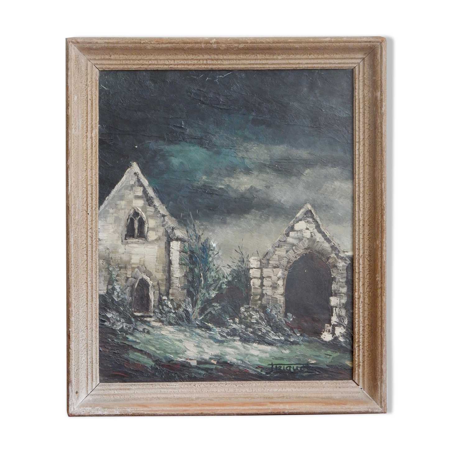 Oil on canvas painting storm sky country gallery