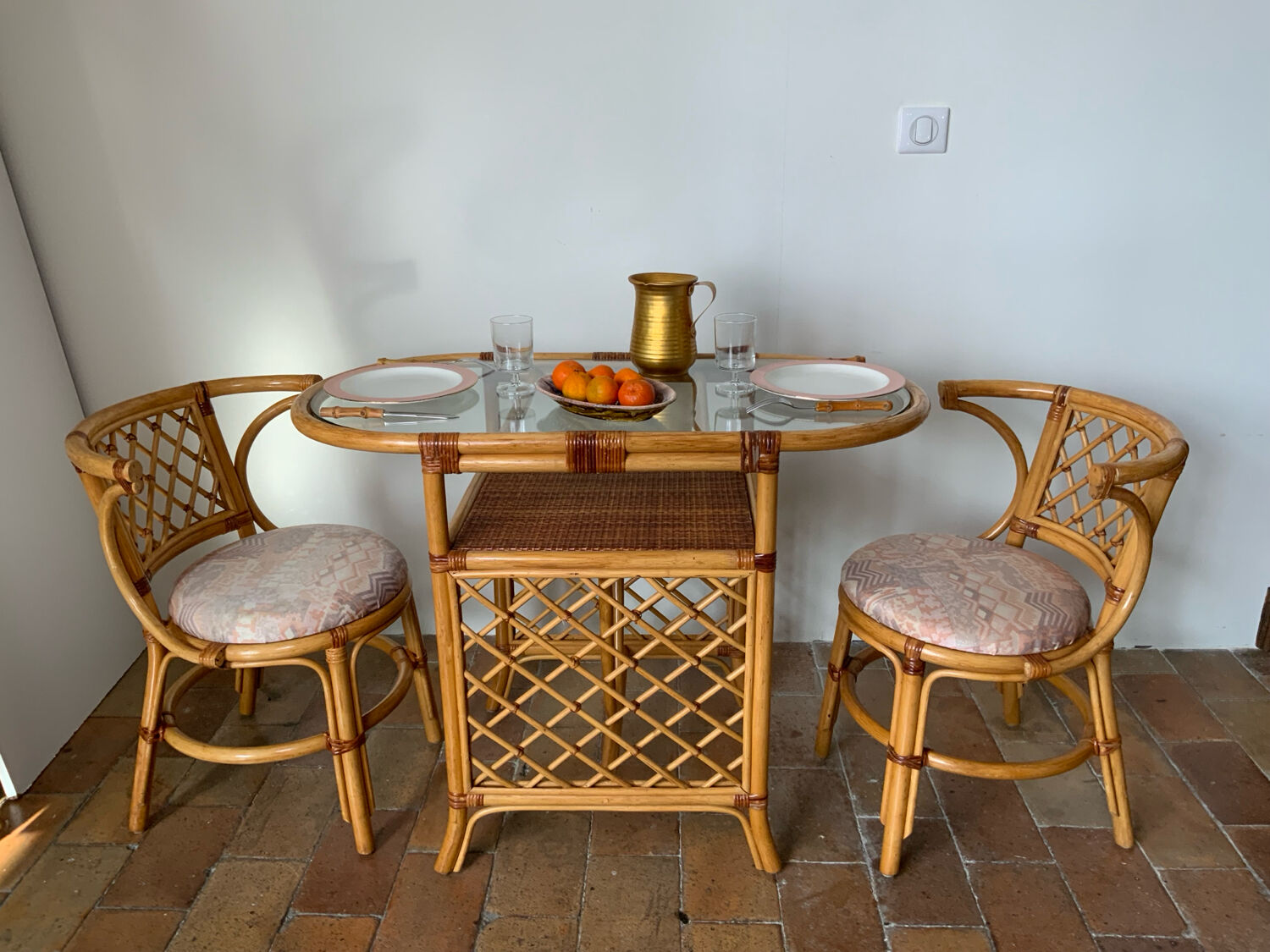 Rattan table and chairs set