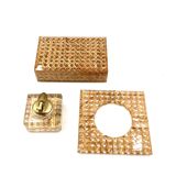 Hollywood regency smoking set, lucite and Vienna stray, Italy 1970