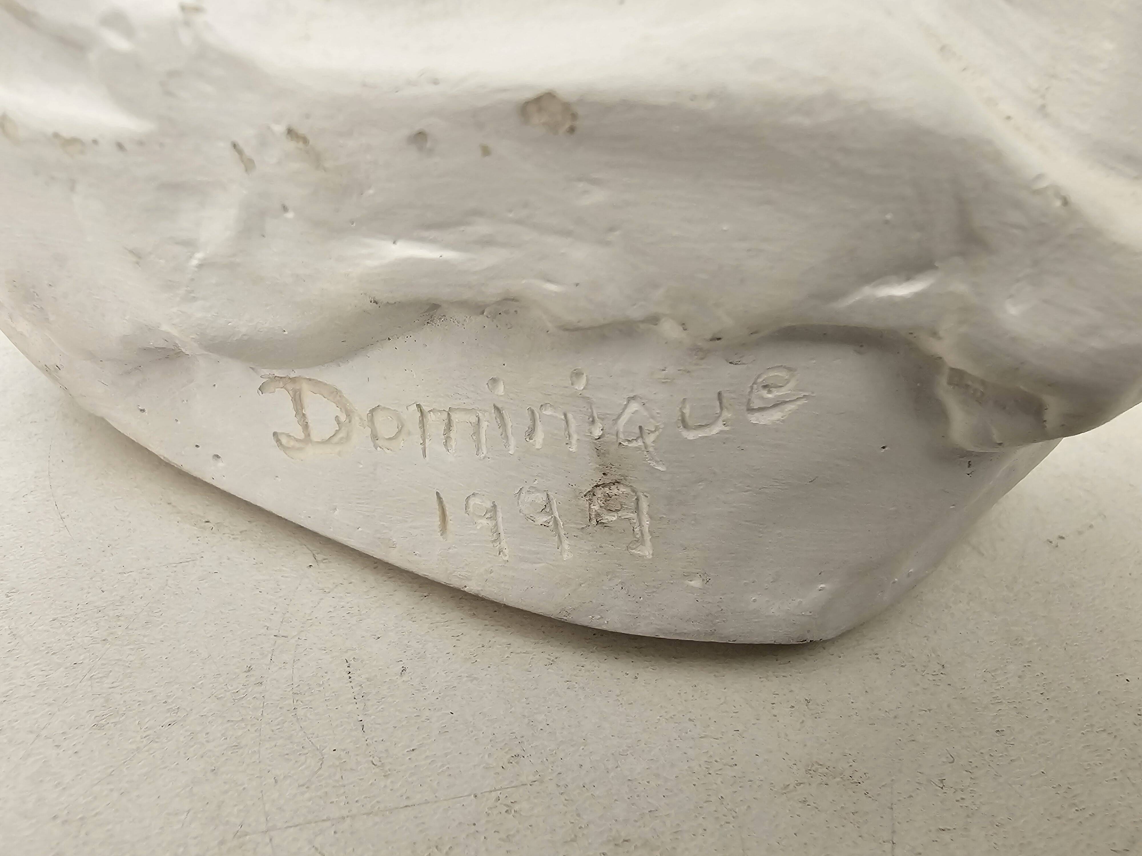 Sculpture plaster statue in the academic style representing the Venus de Milo Signed Dom
