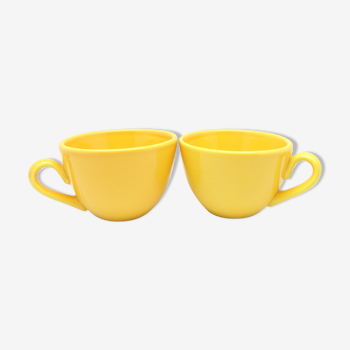 Lot de 2 tasses en céramique jaune moutarde