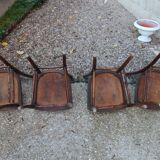 Lot de 4 chaises bistrot assises décorées