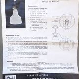 White glass pendant light, 1970