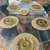 Set of 6 gien artichoke barbotine plates