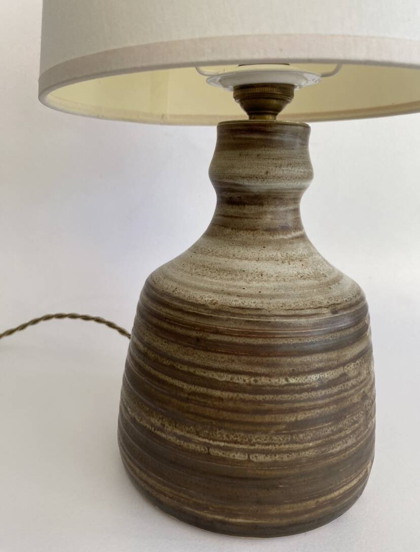 Ceramic lamp, 2m fabric cable, fabric lampshade