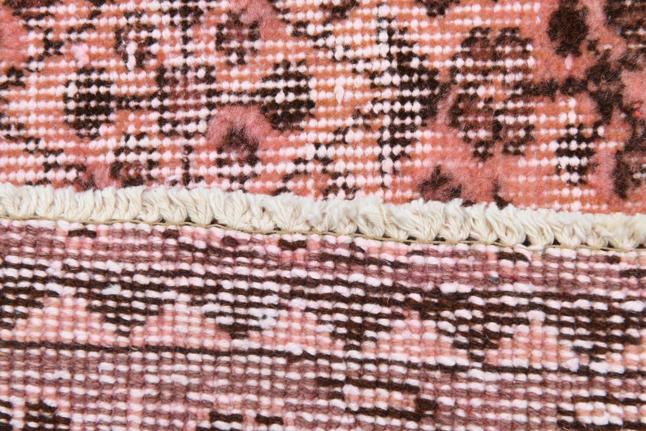 Vintage Pink & Brown Bordered Style Rug, 203x299Cm