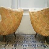 Pair of chairs design organic vintage 50s 60s