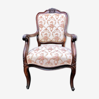 Shepherdess armchair in rosewood fleuron shell Napoleon III