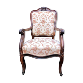 Shepherdess armchair in rosewood fleuron shell Napoleon III
