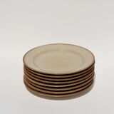 8 assiettes en grès moucheté de Tulowice