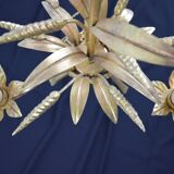 3-branched vintage golden wheat chandelier