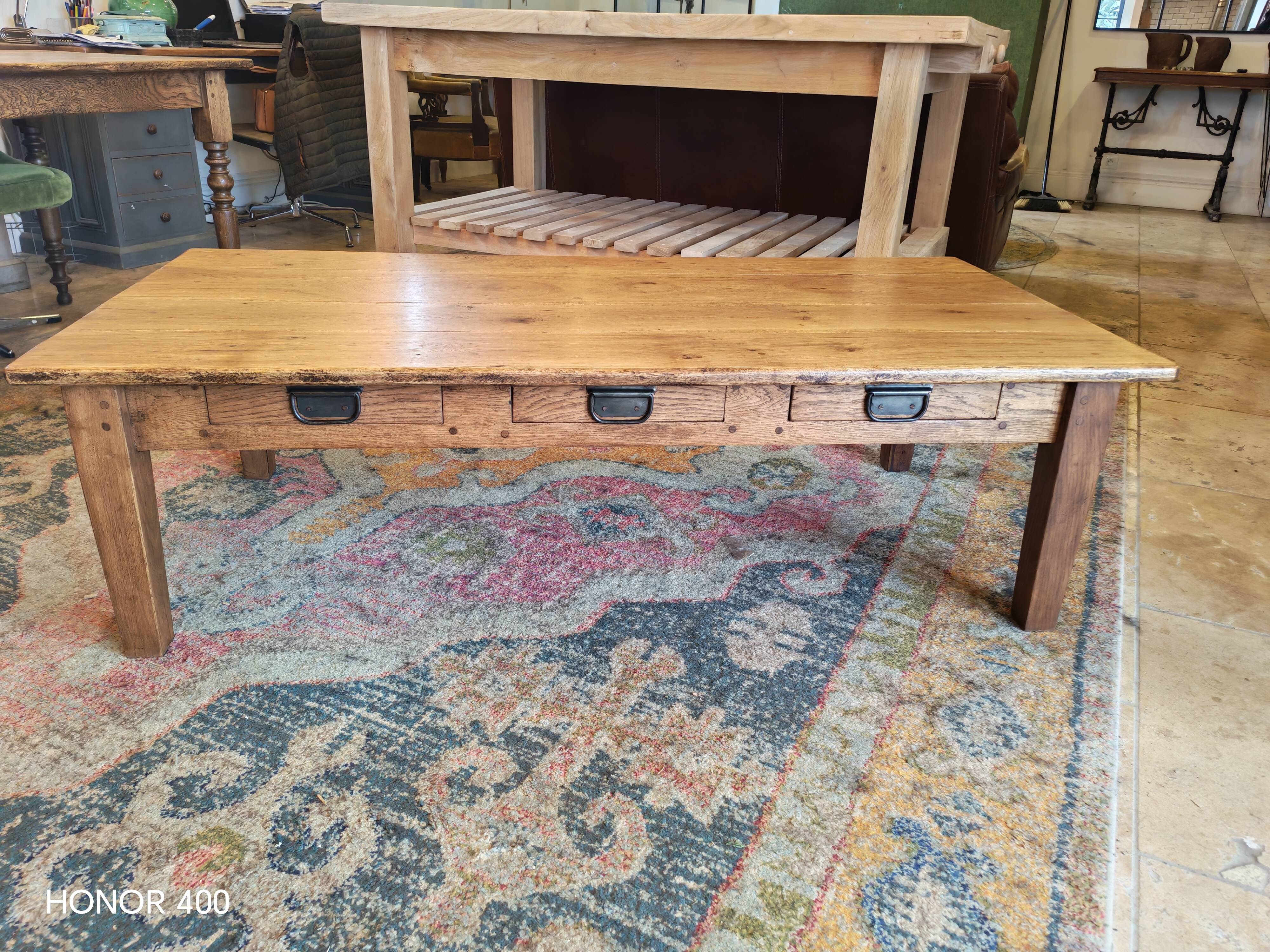 Solid oak coffee table