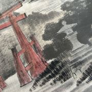Ancient Japanese drawing on canvas