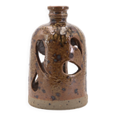 Signed stoneware lantern candle holder, 1960s