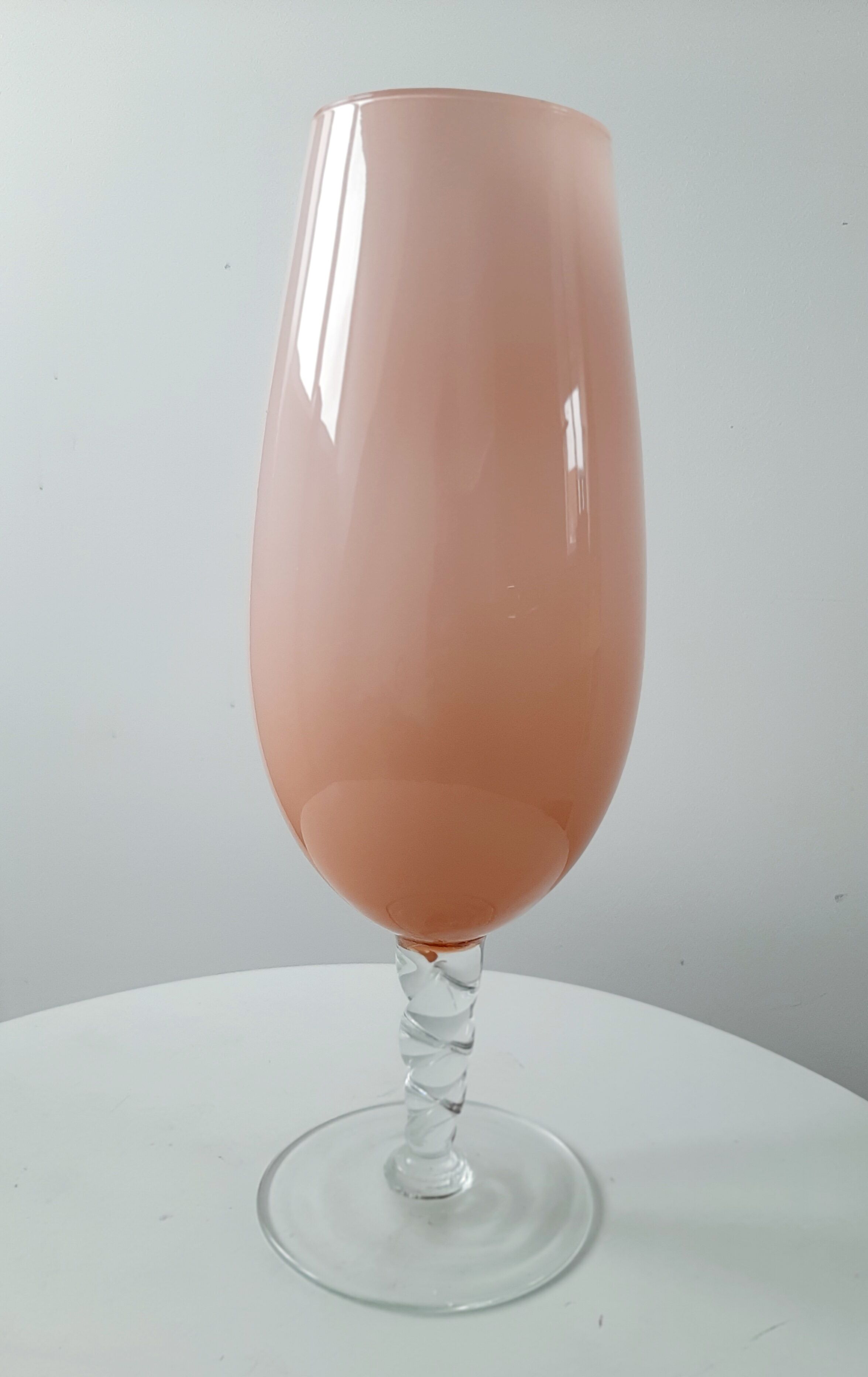 Italian vase pink blown glass