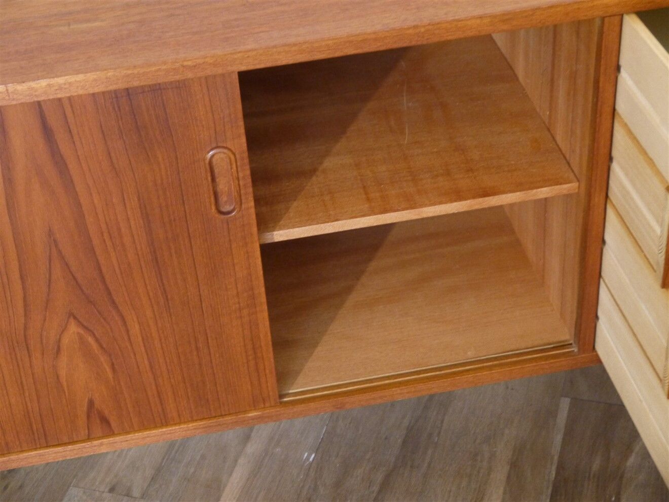 Vintage Scandinavian teak sideboard 120cm