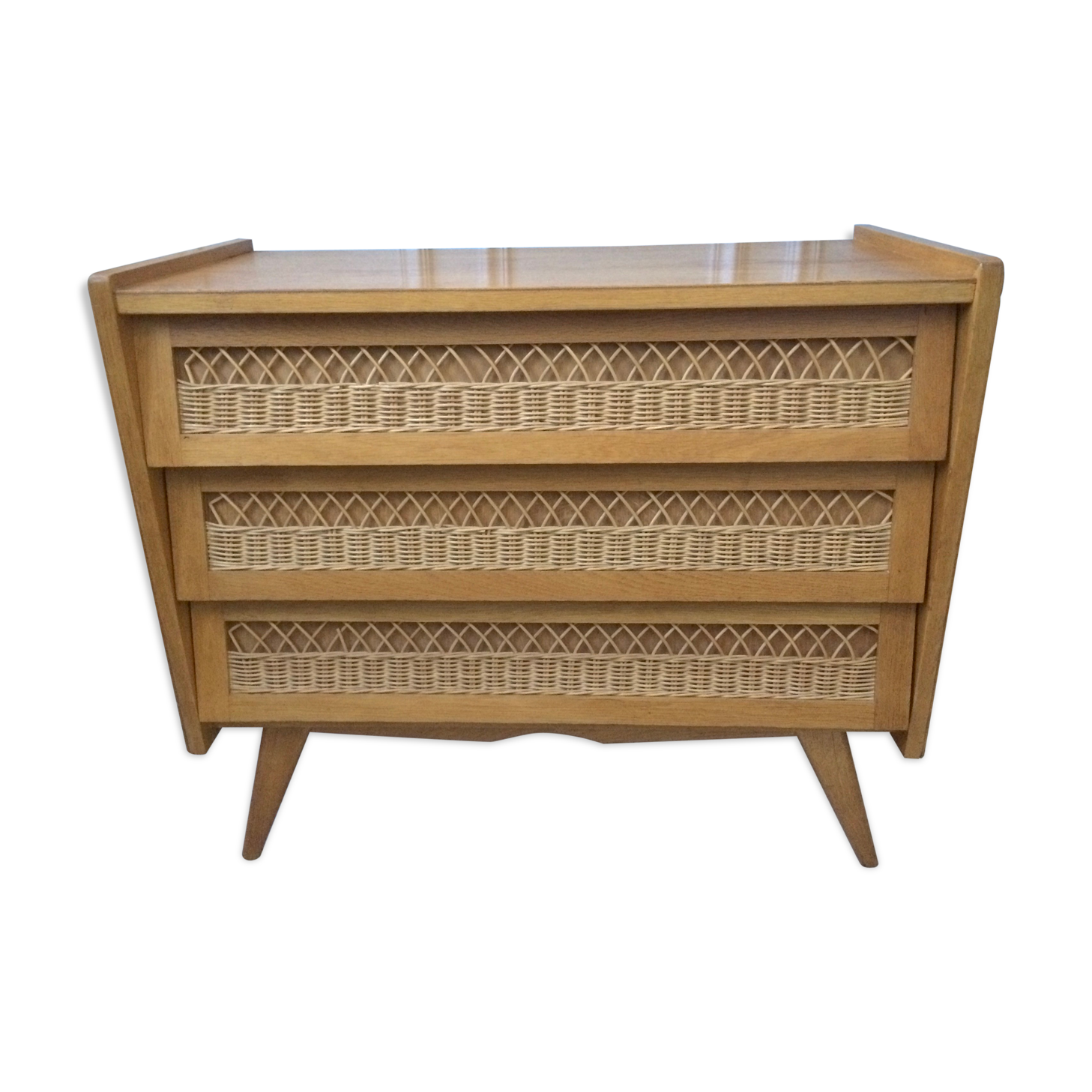 Vintage rattan dresser