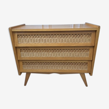 Vintage rattan dresser