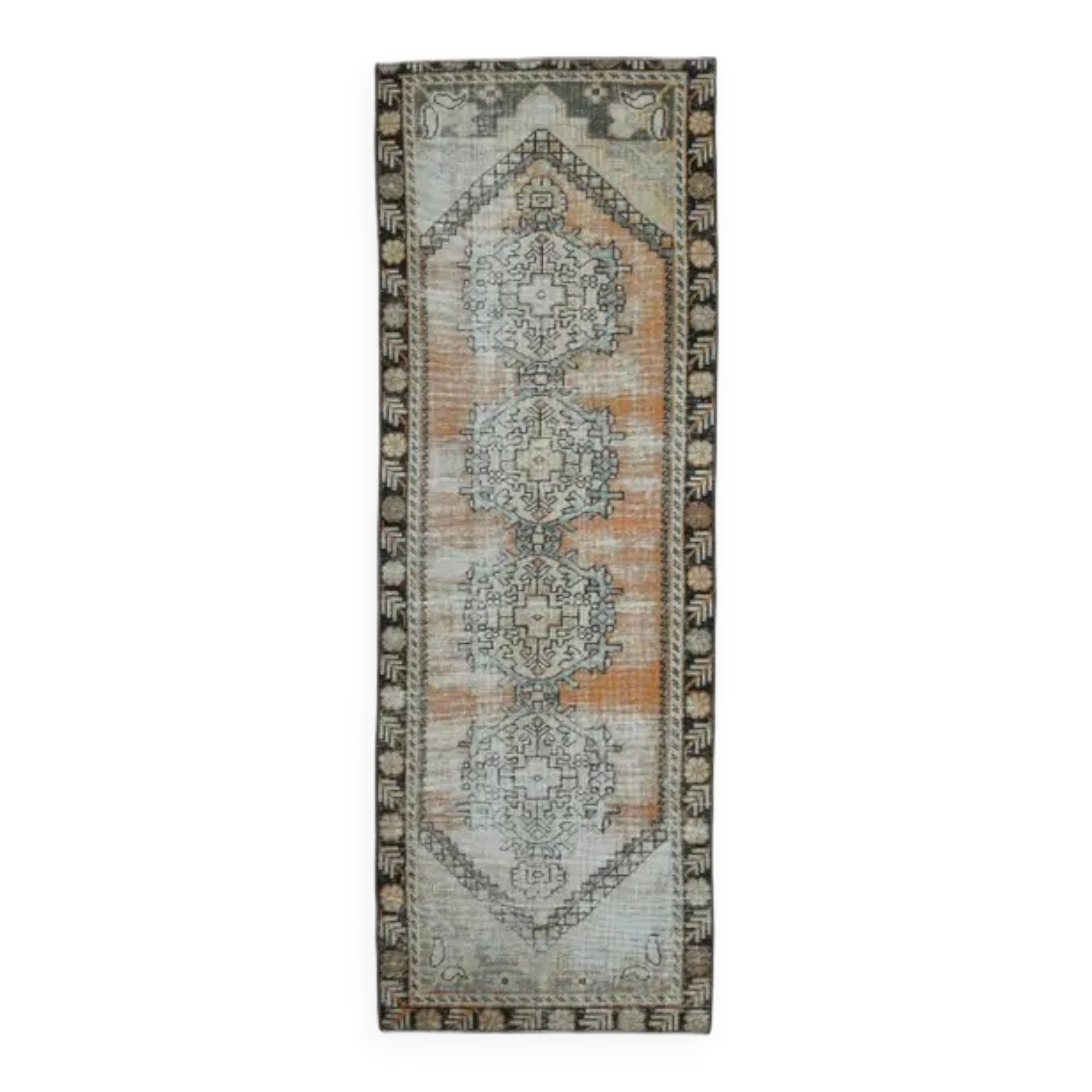 Vintage Turkish Hand-Knotted Runner Rug 90x252