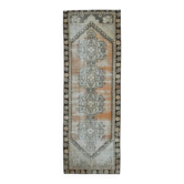 Tapis couloir turc vintage noué à la main 90x252