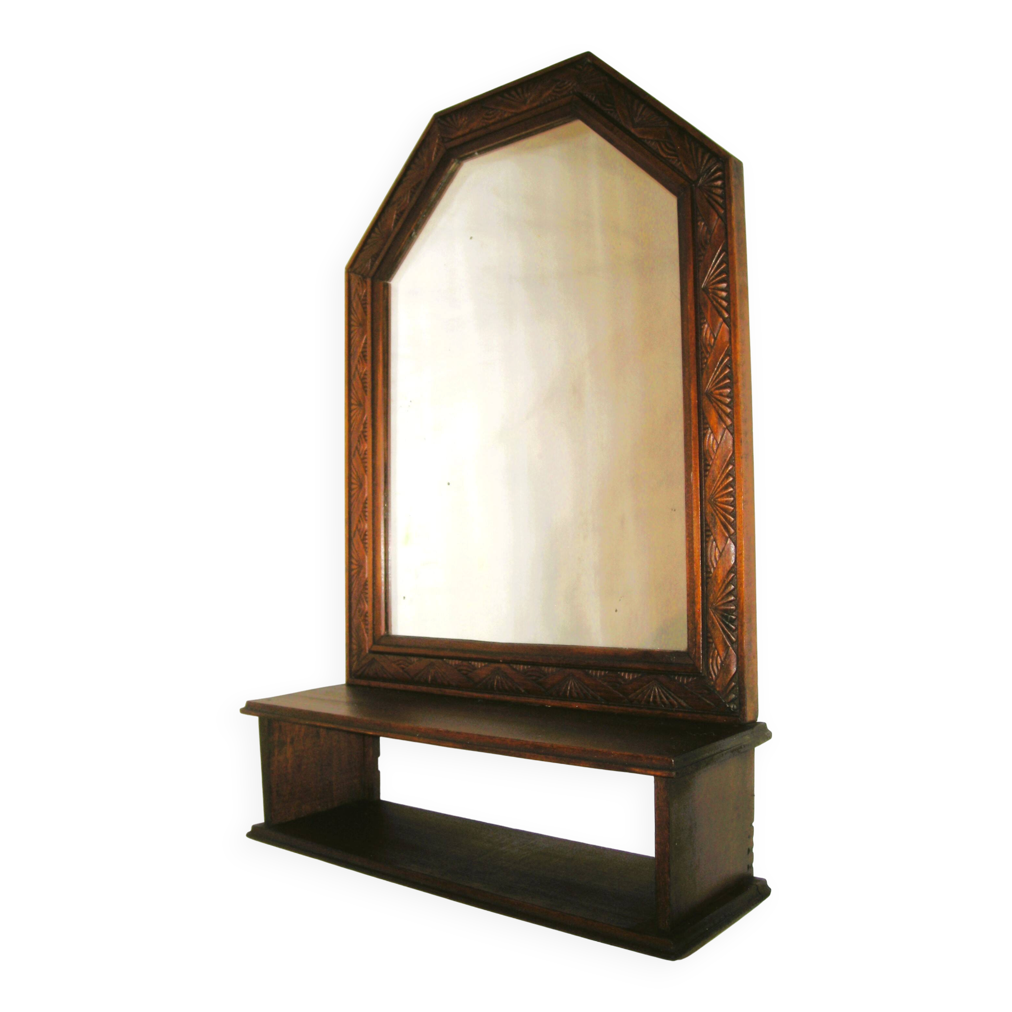 Art Deco wall-mounted tablet mirror from the 1930s.