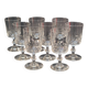8 antique baccarat crystal wine glasses cut engraved 10742