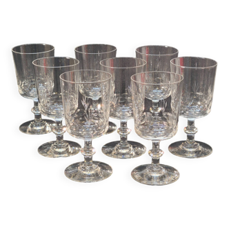 8 antique baccarat crystal wine glasses cut engraved 10742